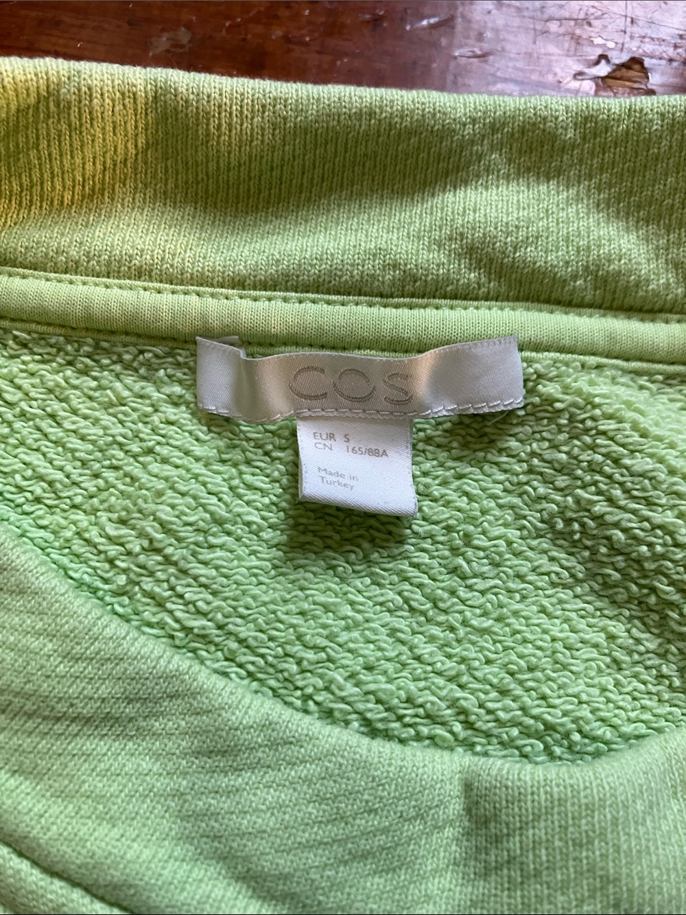 COS Lime Green Cropped Terry Sweatshirt